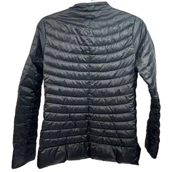 Athleta Black Down-kind Packable Jacket XS X-Small Snap Front - Picture 3 of 6
